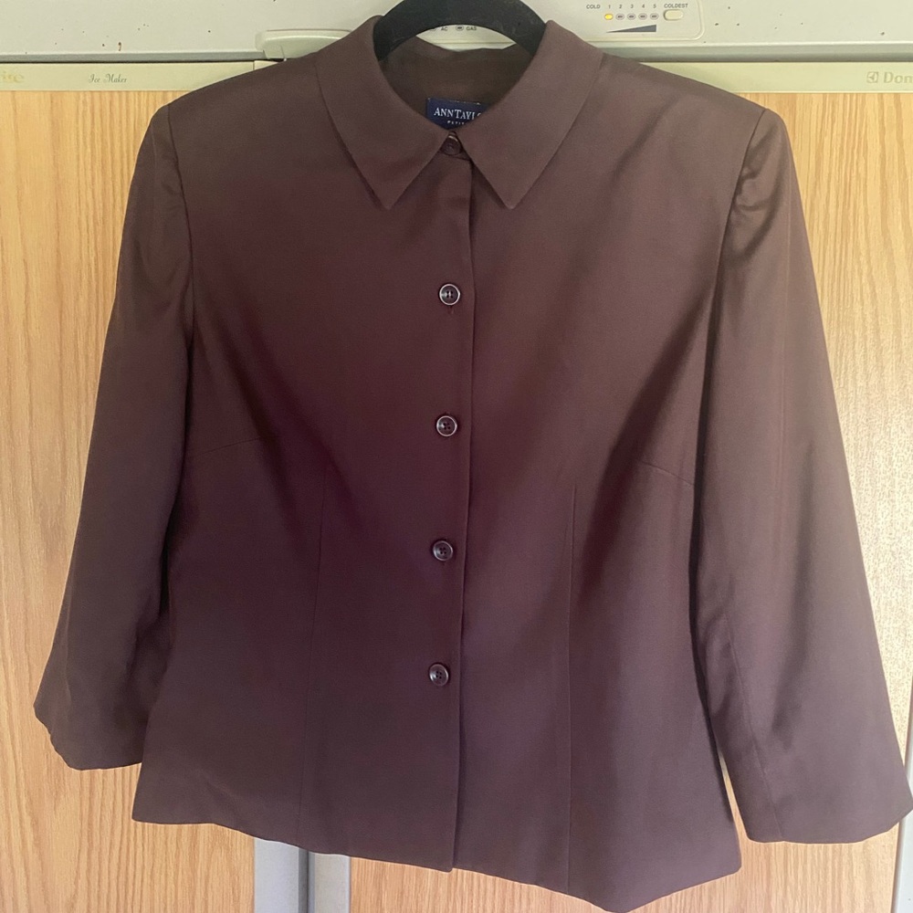Ann Taylor Petites 12P brown silk blazer